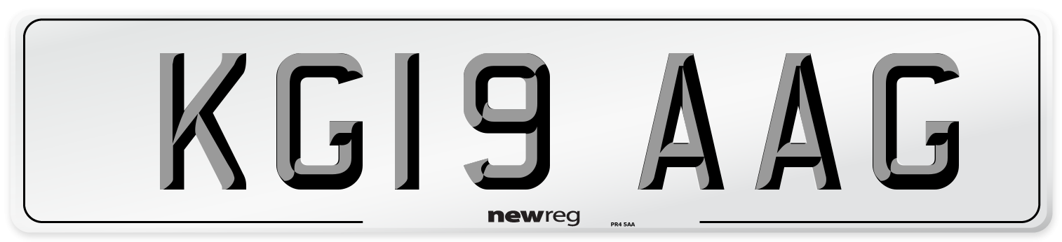 KG19 AAG Number Plate from New Reg